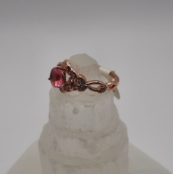 R875 Pink Flower Ring Plated - Fragrant Jewels - Picture 2 of 7